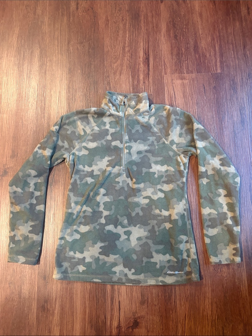 Eddie Bauer Women's Camo Half-Zip Fleece Pullover - Green/Tan/Gray
